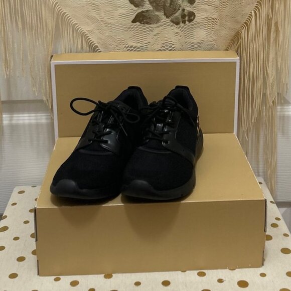 Michael Kors Amanda Mesh Trainers black with animal print (45F9AMFS6D). Size 6 - Picture 8 of 15